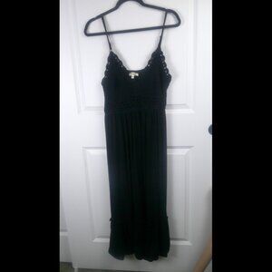 Blush Brand Black Midi Dress, Crochet Top Size- 1X